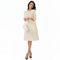 Elegant Asymmetric Pleated  Dress - DR1270 Beige